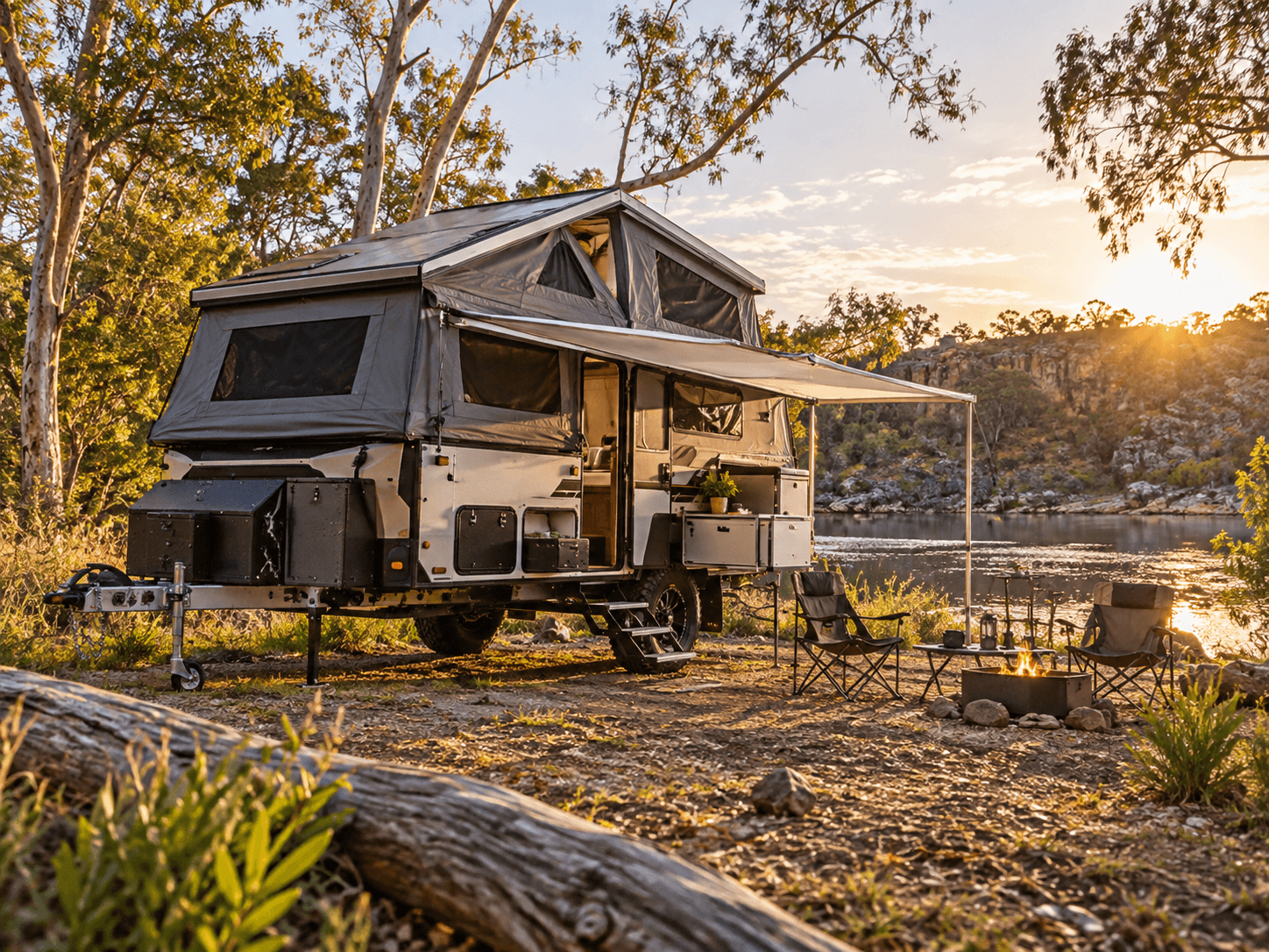 Illustrative hybrid caravan scene accompanying the layout guide
